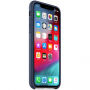 Оригинален Apple кожен калъф за iPhone XS - полунощно синя