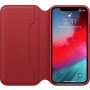 Оригинален Apple Folio кожен калъф за iPhone XS - червена