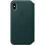 Оригинален Apple Folio кожен калъф за iPhone XS - борово зелена