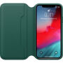 Оригинален Apple Folio кожен калъф за iPhone XS - борово зелена