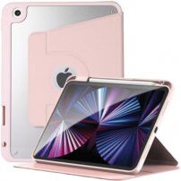 Въртящ се 360° калъф с място за Apple Pencil за iPad 10,2" (2019-2021) - розово