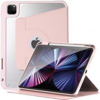 Въртящ се 360° калъф с място за Apple Pencil за iPad Pro 12,9" (2018-2022) - розово