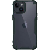 Прозрачен кейс с подсилени ъгли за iPhone 14 - тъмно зелен