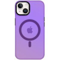 Променлив кейс с рамка около камерите и MagSafe за iPhone 13 - лилав
