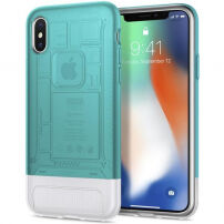 Spigen Classic C1 калъф за Apple iPhone X - тюркоазена