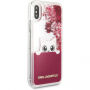 Karl Lagerfeld Peek a Boo Liquid Glitter калъф за iPhone X - червена