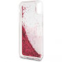 Karl Lagerfeld Peek a Boo Liquid Glitter калъф за iPhone X - червена