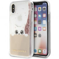 Karl Lagerfeld Peek a Boo Glitter калъф за iPhone X - златна