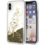 Karl Lagerfeld Karl Signature Liquid Glitter калъф за iPhone X - златна