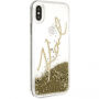 Karl Lagerfeld Karl Signature Liquid Glitter калъф за iPhone X - златна