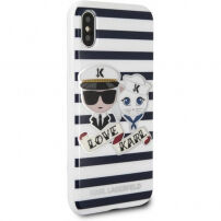 Karl Lagerfeld Sailor Stripes калъф iPhone X - черна