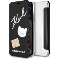 Karl Lagerfeld Pins Book калъф iPhone X - черна