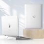 Матиран прозрачен кейс с изваждаща се стойка за MacBook Air 13" (A2681 / A3113 / A3240) - бял