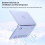 Матиран прозрачен кейс с изваждаща се стойка за MacBook Air 13" (A2681 / A3113 / A3240) - бял