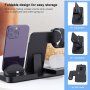 6в1 мултифункционална сгъваема стойка за зареждане за iPhone / Apple Watch / Airpods - бял