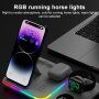 4в1 мултифункционално безжично зарядно с часовник за iPhone / Apple Watch / Airpods - бяла