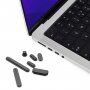 ENKAY 7в1 силиконови тапи за портове против прах за MacBook Air 13" / Air 15" / Pro 14" / Pro 16" - черно