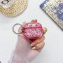 Прозрачен калъф с пайети за AirPods Pro - цвят ягода