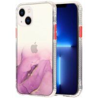 Мраморен кейс устойчив против надраскване за iPhone 14 - лилав