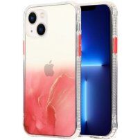 Мраморен кейс устойчив против надраскване за iPhone 14 - червен