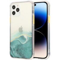 Мраморен кейс устойчив против надраскване за iPhone 14 Pro - тюркоазен