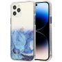 Мраморен кейс устойчив против надраскване за iPhone 14 Pro Max - син