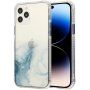 Мраморен кейс устойчив против надраскване за iPhone 14 Pro Max - светлосин