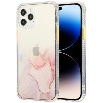 Мраморен кейс устойчив против надраскване за iPhone 14 Pro Max - розов