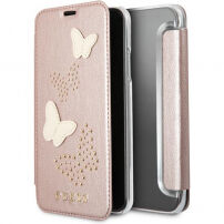 Guess Studs and Sparkle Book калъф за iPhone X - златно розов