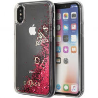 Guess Liquid Glitter калъф за iPhone X - червена
