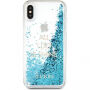 Guess Liquid Glitter заден кейс за iPhone X - синя