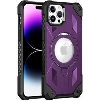 Супер устойчив кейс с MagSafe и изваждаща се стойка за iPhone 11 Pro Max - лилав