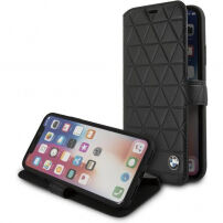 BMW Hexagon Book кожен калъф за iPhone X - черна