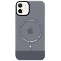 Прозиращ кейс с MagSafe за iPhone 11 - сив