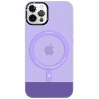 Прозиращ кейс с MagSafe за iPhone 12 Pro Max - лилав