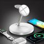 3в1 магнитна стойка за зареждане с нощна светлина за iPhone / Apple Watch / Airpods - бял
