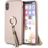 Guess Saffiano Ring калъф за iPhone X - розова