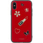 Guess Iconic калъф за iPhone X - червена