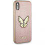 Guess Saffiano Butterfly кейс за iPhone X - златно розов