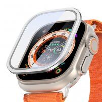 DUX DUCIS закалено стъкло с метална рамка за Apple Watch Ultra 49mm - сребърно
