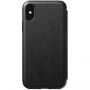 Nomad Folio Leather case калъф за Apple iPhone XS / X - черна