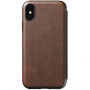 Nomad Folio Leather Tri-Fold калъф за Apple iPhone XS / X - кафява