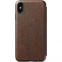 Nomad Folio Leather Tri-Fold калъф за Apple iPhone XS Max - кафява
