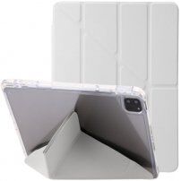 Калъф с прозрачна задна страна и оригами стойка за iPad Pro 12,9" (2018-2022) - сиво