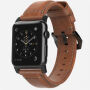 Nomad Horween Traditional кожена каишка за Apple Watch Ultra 49mm / 46mm / 45mm / 44mm / 42mm - черна закопчалка