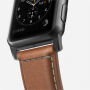 Nomad Horween Traditional кожена каишка за Apple Watch Ultra 49mm / 46mm / 45mm / 44mm / 42mm - черна закопчалка