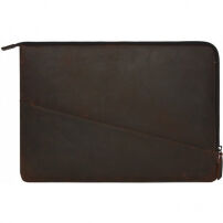 Decoded Waxed Slim кожена торба за MacBook Pro 15" - кафява