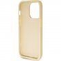 Guess Fixed Glitter 4G Metal Logo блестящ кейс за iPhone 15 Pro Max - златен