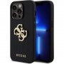 Guess Perforated 4G Glitter Metal Logo кейс за iPhone 14 Pro Max - черен