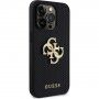 Guess Perforated 4G Glitter Metal Logo кейс за iPhone 14 Pro Max - черен